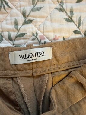 Valentino Tan High-Waist Trousers